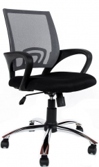 Компьютерное кресло Евростиль 696 Лайк Хром ткань-сетка черно-серая