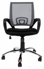 Компьютерное кресло Евростиль 696 Лайк Хром ткань-сетка черно-серая