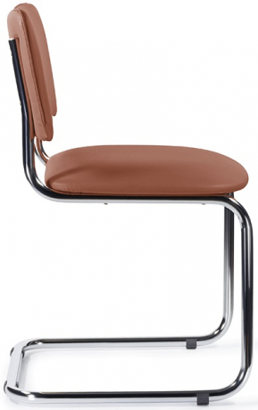 Стул офисный Сильвия хром экокожа коричневая
