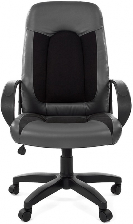 Кресло офисное компьютерное Chairman 429 ткань/экокожа черный/серый