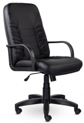 Кресло руководителя UTFC Танго В пластик экокожа черная