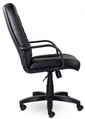 Кресло руководителя UTFC Танго В пластик экокожа черная