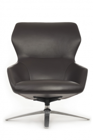 Кресло RV DESIGN Selin кресло + оттоманка темно-коричневый