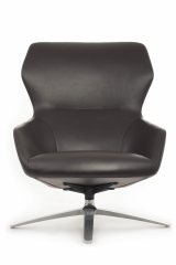 Кресло RV DESIGN Selin кресло + оттоманка темно-коричневый