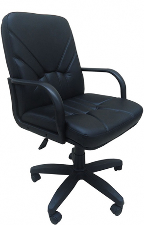 Кресло офисное с низкой спинкой Менеджер Стандарт экокожа черная