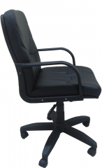 Кресло офисное с низкой спинкой Менеджер Стандарт экокожа черная