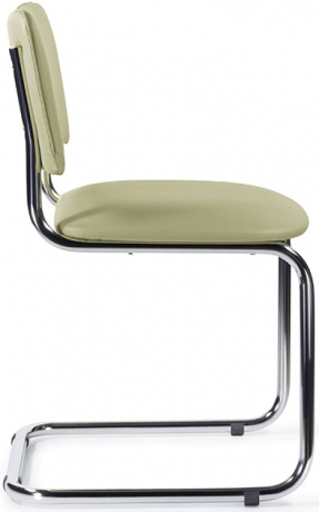 Стул офисный Сильвия хром экокожа светло-зеленая