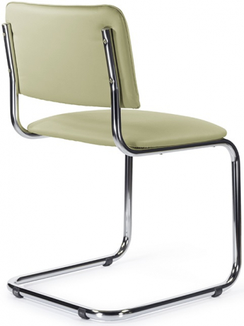 Стул офисный Сильвия хром экокожа светло-зеленая