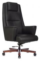 Кресло руководителя Бюрократ _DUKE черный кожа