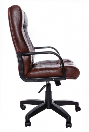 Кресло офисное с низкой спинкой Атлант Стандарт экокожа коричневая
