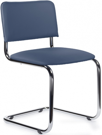 Стул офисный Сильвия хром экокожа синяя