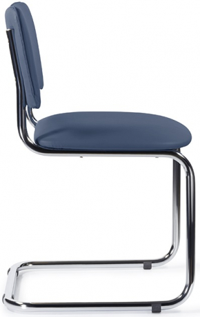 Стул офисный Сильвия хром экокожа синяя