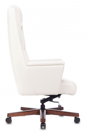 Кресло руководителя Бюрократ _DUKE белый кожа