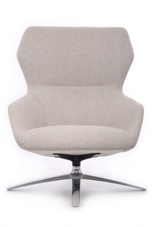 Кресло RV DESIGN Selin кресло + оттоманка светло-серый