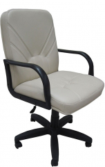 Кресло офисное с низкой спинкой Менеджер Стандарт кожа бежевая
