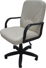 Кресло офисное с низкой спинкой Менеджер Стандарт кожа бежевая