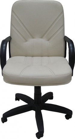 Кресло офисное с низкой спинкой Менеджер Стандарт кожа бежевая