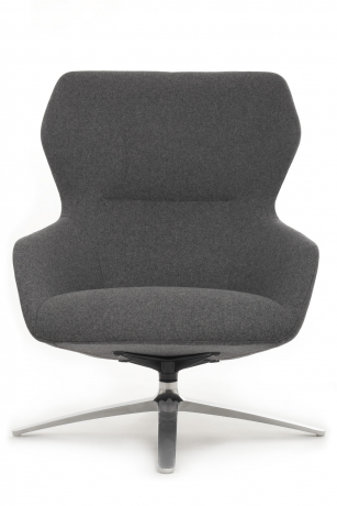 Кресло RV DESIGN Selin кресло + оттоманка темно-серый