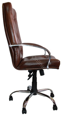 Офисное Кресло Пилот Хром Кожа Коричневая