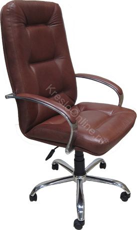 Офисное Кресло Пилот Хром Кожа Коричневая
