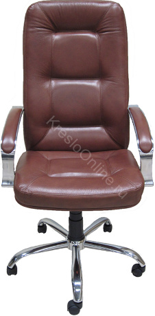 Офисное Кресло Пилот Хром Кожа Коричневая