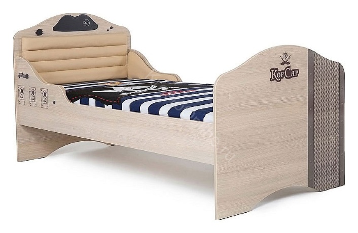 Кровать Pirat №2 (190*90) без ящика дуб/ваниль