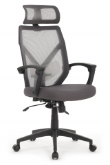 Кресло Riva Chair OLIVER серый (черный пластик)