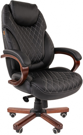 Офисное кресло руководителя Chairman 406 экокожа черный