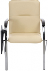 Стул офисный Самба Хром с пюпитром экокожа бежевая