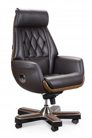 Кресло руководителя Norden Трон коричневая кожа