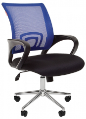 Компьютерное кресло Chairman 696 хром синяя сетка