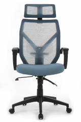 Кресло Riva Chair OLIVER синий (черный пластик)