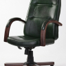 Офисное кресло руководителя Зенит Ультра Экстра H кожа зеленая