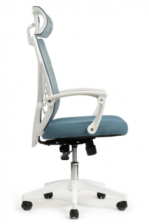 Кресло Riva Chair OLIVER синий (белый пластик)