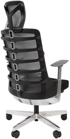Ортопедическое офисное кресло Chairman Spinelly сетка/ткань серый/черный 