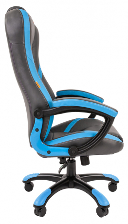 Игровое кресло Chairman Game 22 экокожа серый/голубой