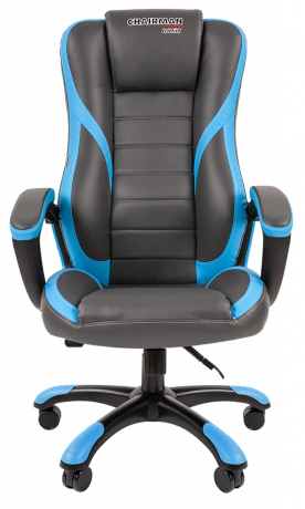 Игровое кресло Chairman Game 22 экокожа серый/голубой