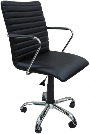 Кресло офисное Task GTP хром экокожа черная