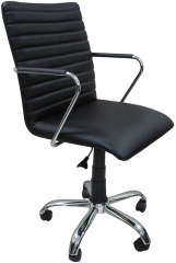 Кресло офисное Task GTP хром экокожа черная