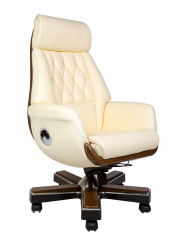 Кресло руководителя Norden Трон слоновая кость кожа