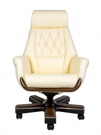 Кресло руководителя Norden Трон слоновая кость кожа