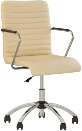 Кресло офисное Task GTP хром экокожа бежевая