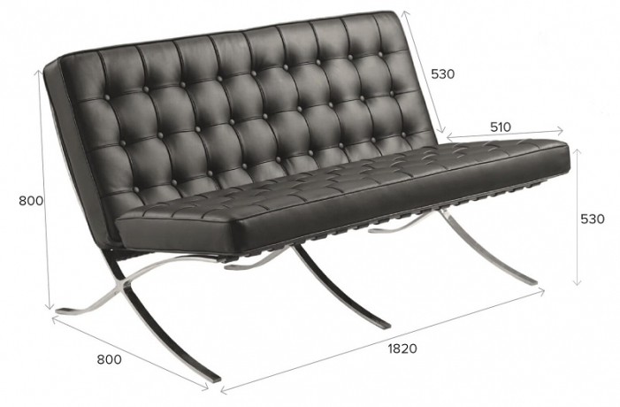 Диван офисный Everprof Barcelona 3 экокожа черная