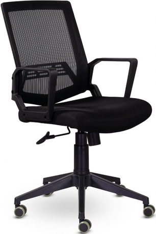 Компьютерное кресло Квадро М-807 BLACK PL черный сетка