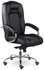 Кресло руководителя UTFC Аризона СН-400 В хром/ХДП экокожа черный
