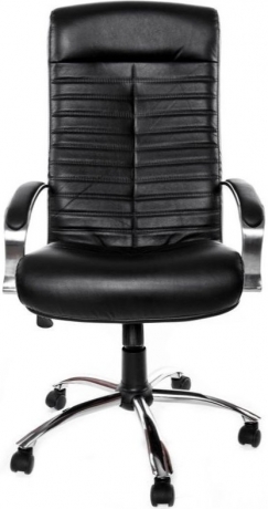 Офисное кресло руководителя Консул Хром кожа черная