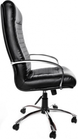 Офисное кресло руководителя Консул Хром кожа черная
