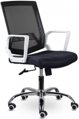 Компьютерное кресло Квадро М-807 WHITE CH черный сетка
