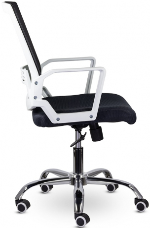 Компьютерное кресло Квадро М-807 WHITE CH черный сетка