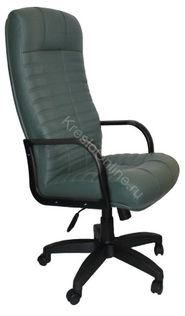 Кресло офисное Атлант Стандарт кожа зелёная